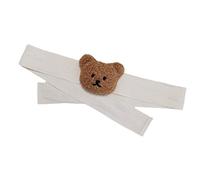 SIXRUN Embrasses de Rideau Tête d'ours Brodées en Peluche, 82cm, avec Joli Motif de Style Coréen, Décoration de Chambre d'enfant (Ours Brun)