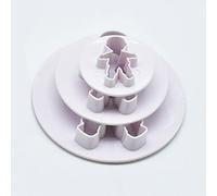 SIXRUN Ensemble de Moules à Gâteaux en Silicone, Bricolage, pour la Cuisson Amusante du Glaçage Fondant et la Décoration de Fête, en PP Durable (3 pièces garçons)
