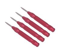 SIXRUN Ensemble de Poinçons Centraux en Acier Rapide, Outil Automatique Durable pour L'installation et L'entretien des Meubles, 4 Pièces, 5" (rouge)