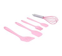 SIXRUN Ensemble de Spatules en Silicone, Ustensiles de Cuisine de 5 Pièces avec Batteur à œufs Résistant à la Chaleur pour la Cuisson et L'agitation (PINK)