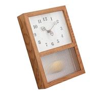 SIXRUN Horloge Murale Rétro Japonaise Rectangulaire en Bois de Noyer avec Pendule, Verre, Style Vintage, 1100g, Pile AA