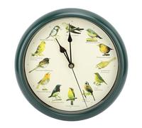 SIXRUN Horloge Murale Silencieuse de 10 Pouces avec Appels d'oiseaux et Musique de Noël (Green)