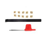 SIXRUN Jeu de 10 Porte-outils de Tour, Haute Résistance, Porte-outils de Tournage CNC avec Inserts CCMT060204HM pour un Usinage de Précision