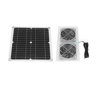SIXRUN Kit de Ventilateur à énergie Solaire, Double Ventilateur d'échappement en ABS laminé PET 25 W USB 5 V DC 18 V, Ventilation IPX65 pour Poulailler, Serre, Grange, Grenier, Chenil