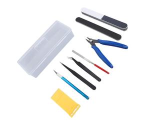 SIXRUN Kit D'outils de Modélisation Professionnel Léger et Portable pour L'artisanat, Débutants et Experts, Plastique/Acier, 12 Pièces