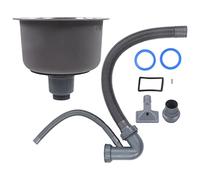 SIXRUN Mini évier de Cuisine Rond, Bassin de Bar en Acier Inoxydable avec Raccord de Tuyau d'évacuation, Conception de Trop-plein de 30 Cm de Diamètre Extérieur et 16,5 Cm de Profondeur, évier de