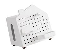 SIXRUN Organiseur de Bureau en Forme de Maison, Organiseur de Bureau en Panneau perforé PP avec Tiroir caché, Plusieurs Compartiments, Porte-mouchoirs, 9,06 X 8,66 X 5,71 Pouces pour à Domicile,