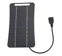 SIXRUN Panneau Solaire USB, Chargeur de Panneau Solaire en Silicium Monocristallin 5 V 5 W Sortie USB Légère pour Ventilateur de Téléphone Veilleuse, Portable pour Camping Randonnée Voyage (BLACK)