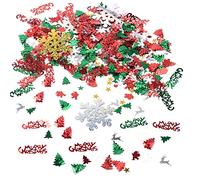 SIXRUN Pentagramme de Confettis de Table de Noël avec Lettres de Joyeux Noël pour Décorations Festives, Paquets de 50g 100g (100g)