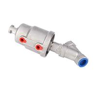 SIXRUN Pneumatic Angle Seat Valve, DN15 1/2in Acier Inoxydable (1/2" DN15) | Tête d\'actionneur rotative à 360°, indicateur visuel de position, piston scellé en PTFE, faible usure, sans entretien,