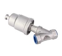 SIXRUN Pneumatic Angle Seat Valve, DN15 1/2in Acier Inoxydable (3/4“ DN20) | Tête d\'actionneur rotative à 360°, indicateur visuel de position, piston scellé en PTFE, faible usure, sans entretien,