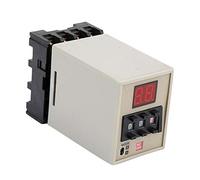 SIXRUN Relais temporisé Numérique AH3-DM avec Affichage LED pour Circuits de Contrôle Automatisés 0.01S-99H, Plastique étanche Durable (AC220V)
