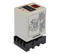 SIXRUN Relais temporisé Numérique AH3-DM avec Affichage LED pour Circuits de Contrôle Automatisés 0.01S-99H, Plastique étanche Durable (AC/DC 24V)