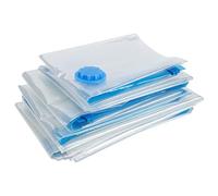 SIXRUN Sacs de Rangement Sous Vide 6 Pièces, Transparents, pour Vêtements Couvertures Couettes, avec Valve Anti-fuite et Double Fermeture étanche, pour Voyage (sac de compression de stockage)