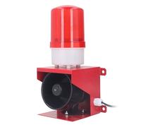 SIXRUN Sirène D'alarme Industrielle 115dB, Avertisseur Sonore Lumineux étanche avec Lampe LED D'avertissement, pour Chantier Minier Construction Usine Entrepôt (DC24V)