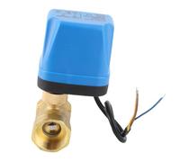 SIXRUN Vanne à Bille électrique 2 Voies, AC220V, IP54, Laiton + Plastique | G1/2", G3/4", G1" En Option, 1,6MPa, pour Eau, Vapeur, , Moteur Synchrone