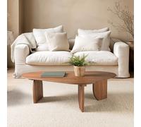 Sixtine - table basse forme organique 120x80cm en bois de teck recyclé