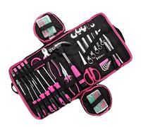 SIXTOL Home Pink 120 pièces dans un ensemble d'outils Mallette à outils pour femme Cadeau idéal pour les femmes bricoleurs Kit d'outils