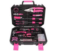 SIXTOL HOME PINK 88 | Kit d’outils 88 pièces | Coffret noir et rose | Travaux domestiques et jardinage