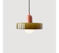 SIYANE Lampe suspendue en verre vert de ferme pour plafond incliné, lampe suspendue nordique moderne du milieu du siècle, lustre de salle à manger côtier vintage pour chambre à coucher, café, bar, res