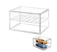 Siyecioa Vitrine d'Exposition Grande 50x37x29cm, Boîte en Plastique Transparent avec Étagère Réglable en Hauteur, Vitrine Étanche à la Poussière pour Modèles Lego, Voitures de Collection et Figurines