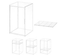 Siyecioa Vitrine d'Exposition Grande 60x36x36cm, Boîte en Plastique Transparent avec Étagère Réglable en Hauteur, Vitrine Étanche à la Poussière pour Modèles Lego, Voitures de Collection et Figurines
