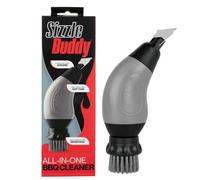 Sizzle Buddy Brosse de barbecue avec grattoir - Brosse de nettoyage pour barbecue en acier inoxydable - Sûr, durable, résistante à la chaleur - Élimine rapidement et facilement toutes les graisses et