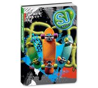SJ GANG STYLE JAM GANG Agenda scolaire daté 10 mois pour enfants, 14 x 20,6 cm, couverture rembourrée skateboard, marque-page intégré et autocollants inclus