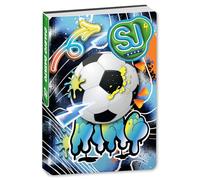 SJ GANG STYLE JAM GANG Agenda scolaire daté 10 mois pour enfants, 14 x 20,6 cm, couverture rembourrée Football, marque-page intégré et autocollants inclus