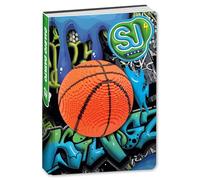 SJ GANG STYLE JAM GANG Agenda scolaire daté 10 mois pour enfants, 14 x 20,6 cm, couverture rembourrée basket-ball, marque-page intégré et autocollants inclus