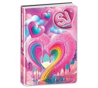 SJ GANG STYLE JAM GANG Agenda scolaire daté 10 mois pour fille, 14 x 20,6 cm, couverture rembourrée cœurs, marque-page intégré et autocollants inclus