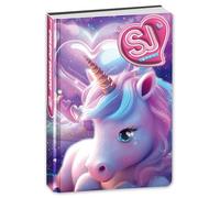 SJ GANG STYLE JAM GANG Agenda scolaire daté 10 mois pour filles, 14 x 20,6 cm, couverture rembourrée licorne, marque-page intégré et autocollants inclus