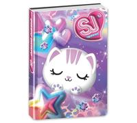 SJ GANG STYLE JAM GANG Agenda scolaire daté 10 mois pour filles, 14 x 20,6 cm, couverture rembourrée, motif chaton, marque-page intégré et autocollants inclus