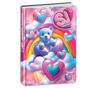 SJ GANG STYLE JAM GANG Agenda scolaire daté 10 mois pour filles, 14 x 20,6 cm, couverture rembourrée ourson, marque-page intégré et autocollants inclus