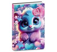 SJ GANG STYLE JAM GANG Agenda scolaire primaire daté 10 mois, chaton, 352 pages, couverture rembourrée avec coins arrondis, marque-page et autocollants inclus, format 14 x 20,6 cm, fille