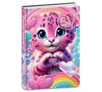 SJ GANG STYLE JAM GANG Agenda scolaire primaire daté 10 mois, chaton cœur, 352 pages, couverture rembourrée avec coins arrondis, marque-page et autocollants inclus, format 14 x 20,6 cm, fille