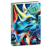 SJ GANG STYLE JAM GANG Agenda scolaire primaire daté 10 mois, dinosaure, 352 pages, couverture rembourrée avec coins arrondis, marque-page et autocollants inclus, format 14 x 20,6 cm, enfant