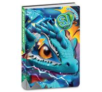 SJ GANG STYLE JAM GANG Agenda scolaire primaire daté 10 mois, dragon, 352 pages, couverture rembourrée avec coins arrondis, marque-page et autocollants inclus, format 14 x 20,6 cm, enfant