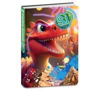 SJ GANG STYLE JAM GANG Agenda scolaire primaire daté 10 mois, dragon rouge, 352 pages, couverture rembourrée avec coins arrondis, marque-page et autocollants inclus, format 14 x 20,6 cm, enfant