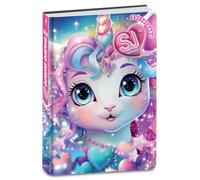 SJ GANG STYLE JAM GANG Agenda scolaire primaire daté 10 mois, licorne, 352 pages, couverture rembourrée avec coins arrondis, marque-page et autocollants inclus, format 14 x 20,6 cm, fille