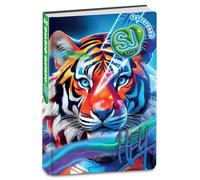 SJ GANG STYLE JAM GANG Agenda scolaire primaire daté 10 mois, Tigre, 352 pages, couverture rembourrée avec coins arrondis, marque-page et autocollants inclus, format 14 x 20,6 cm, enfant