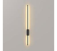 SJKJNK Appliques murales LED Modernes à Piles, Appliques murales Rechargeables USB-C sans Fil d'intérieur avec télécommande, Lampe à Applique linéaire à Longue Bande (Noir, 80 cm)