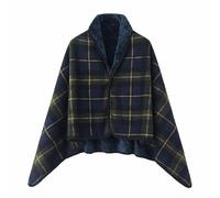SJTJSPX Couverture Plaid en Polaire Mettable Cape Châle avec Bouton Poncho Couverture Housse de Lit Canapé Voiture Hiver Couverture Jeté Flanelle Chaud Doux Couverture à Carreaux Sweat Couverture