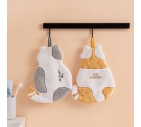 SJTJSPX Serviettes à Main Essuie Mains de la Salle de Bain et la Cuisine Imprimé Chat Mignons Serviette de Toilette Super Absorbante Serviettes à Suspendre avec Cordon Torchon Main