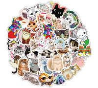 SJUNJIE 80 Pcs Graffiti Vinyle Autocollants Animaux Stickers Chat Cadeaux pour Filles pour Ordinateur Journal Album Calendriers ScrapbookingValise Bagages Vélo Skateboard,TZ2080
