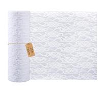 SJUNJIE Chemin de table en dentelle - 30 cm x 22 m - Chemin de table décoratif délicat