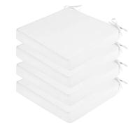 SK Studio 4 Pièces Coussins de Chaise imperméables intérieur extérieur sièges Coussins de Chaise de Jardin pour intérieur et extérieur Blanc, 40x40x5cm
