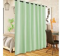 SK Studio Rideau Occultant Thermiques Isolant Anti Chaleur Tenture Opaque à Oeillets, Anti Froid Rideaux Décoratifs pour Salon Chambre Rideau Séparation de Pièce, 1 pièce, Vert Clair, 132x244cm