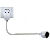 Rallonge prise électrique - REV - Rallonge qui n'occupe pas votre prise - Blanc - Intérieur - 3500 w