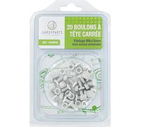 SKANA - Lot de 20 Boulons à Tête Carrée avec Écrous Universels pour Serre de Jardin - Filetage M6 x 14 mm - pour Montage/Réparation de Cadres de Serre